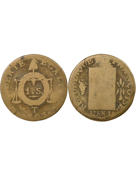 1 sol Métal de Cloche 1793 T Nantes