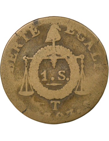 1 sol Métal de Cloche 1793 T Nantes