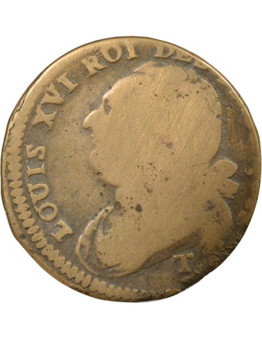 Louis XVI Au Faisceau 12 deniers Cuivre 1792 T Nantes