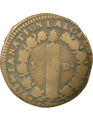 Louis XVI Au Faisceau 12 deniers Cuivre 1792 T Nantes