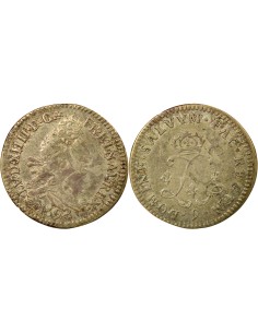 Louis XIV Aux Deux L 4 sols Argent 1692 9 Rennes