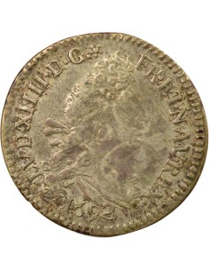 Louis XIV Aux Deux L 4 sols Argent 1692 9 Rennes 2