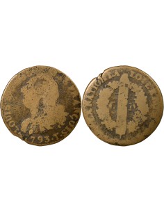 Louis XVI Au Faisceau 6 denier Cuivre 1793 T Nantes