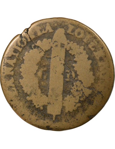 Louis XVI Au Faisceau 6 denier Cuivre 1793 T Nantes