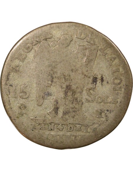 Louis XVI Au Génie 30 sols Argent 1792 T Nantes