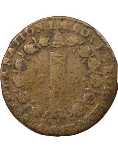 Louis XVI au Faisceau 12 deniers Cuivre 1792 T. Saumur