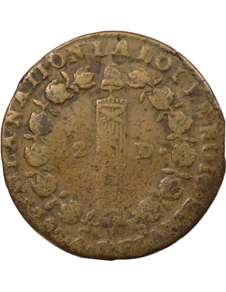 Louis XVI au Faisceau 12 deniers Cuivre 1792 T. Saumur