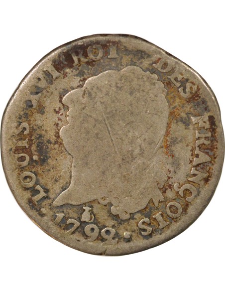 Louis XVI Au Génie 30 sols Argent 1792 T Nantes