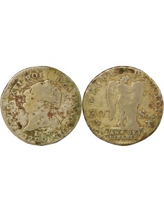 Louis XVI Au Génie 30 sols Argent 1792 T Nantes