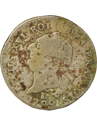 Louis XVI Au Génie 30 sols Argent 1792 T Nantes
