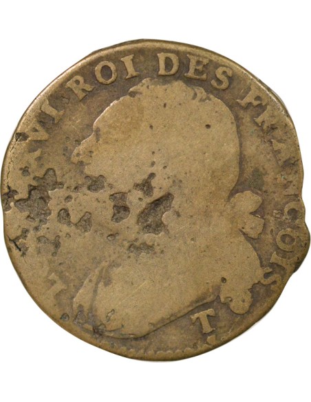 Louis XVI au Faisceau 12 deniers Cuivre 1792 T. Saumur
