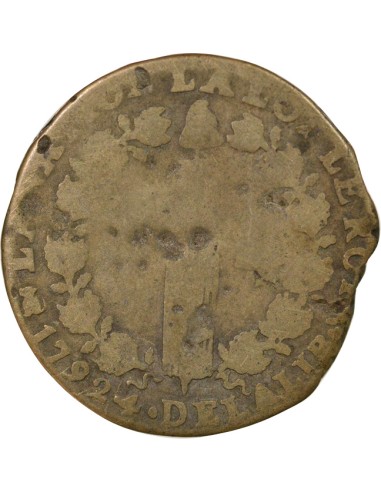 Louis XVI au Faisceau 12 deniers Cuivre 1792 T. Saumur