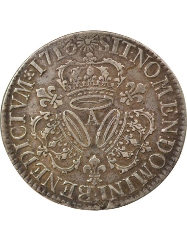 Louis XIV Aux Trois Couronnes 1 écu Argent 1713 A - Paris