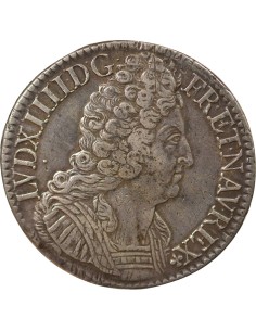 Louis XIV Aux Trois Couronnes 1 écu Argent 1713 A - Paris 2