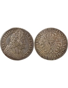 Louis XIV Aux Trois Couronnes 1 écu Argent 1713 A - Paris