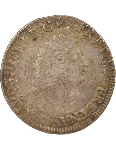 Louis XIV Aux Palmes 1/2 ecu Argent 1693 T Nantes