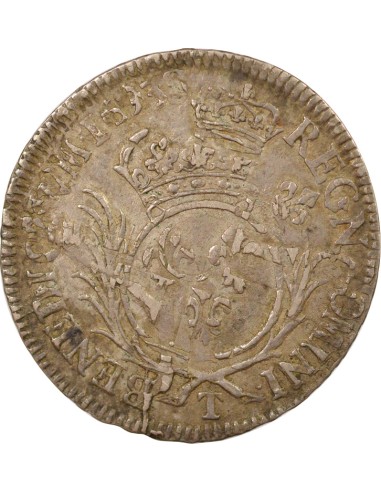 Louis XIV Aux Palmes 1/2 ecu Argent 1693 T Nantes