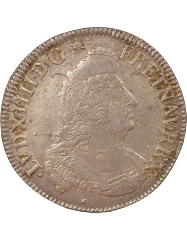 Louis XIV Aux Palmes 1/2 ecu Argent 1694 T Nantes