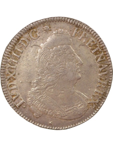 Louis XIV Aux Palmes 1/2 ecu Argent 1694 T Nantes