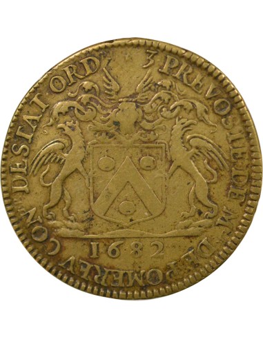 Auguste Robert de Pomereu Prévôt de Paris 1 jeton Laiton 1682