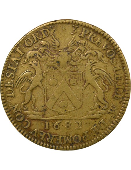 Auguste Robert de Pomereu Prévôt de Paris 1 jeton Laiton 1682