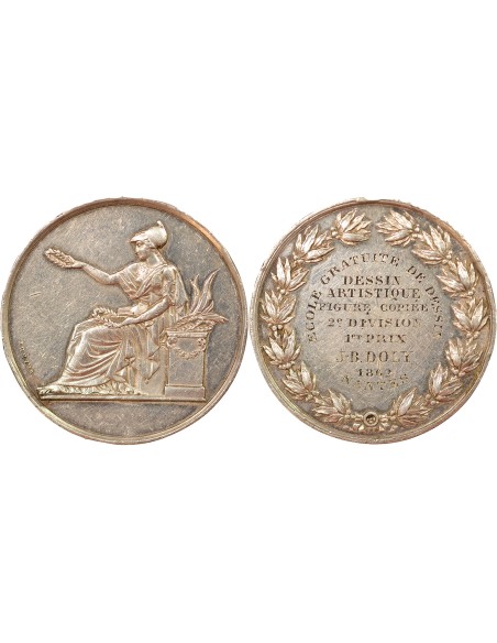 Ecole Gratuite de Dessin 1 jeton Argent 1862