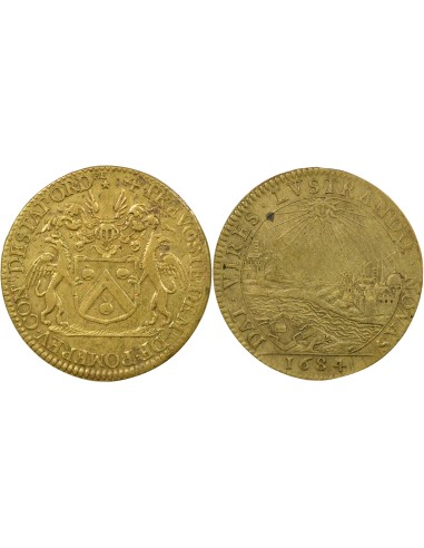 Auguste Robert de Pomereu Prévôt de Paris 1 jeton Laiton 1684