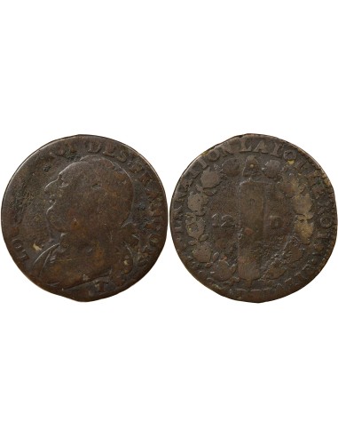 Louis XVI au Faisceau 12 deniers Cuivre 1792 T Nantes