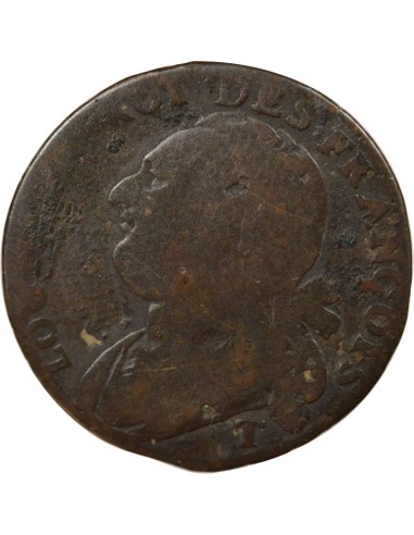 Louis XVI au Faisceau 12 deniers Cuivre 1792 T Nantes
