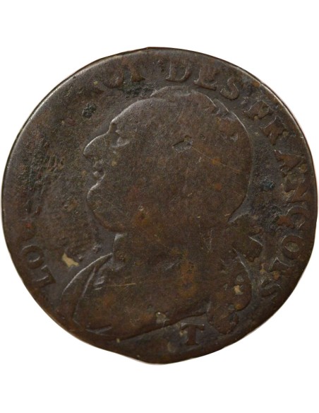 Louis XVI au Faisceau 12 deniers Cuivre 1792 T Nantes
