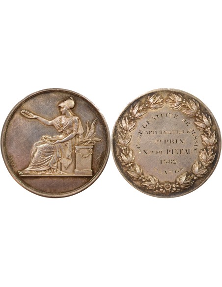 Ecole Gratuite de Dessin 1 jeton Argent 1882