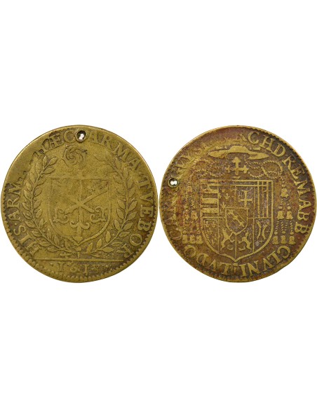 Louis III de Guise Cardinal 1 jeton Laiton 1618