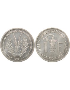 Afrique de l'Ouest Essai 1 francs Aluminium 1961 A - Paris