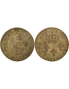 Guyane Française Louis XVI 2 sous Billon 1789 A - Paris