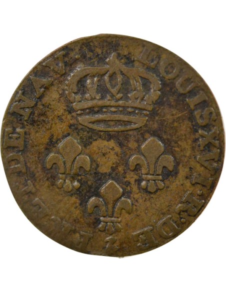 Guyane Française Louis XVI Contrefaçon 2 sous Cuivre 1781