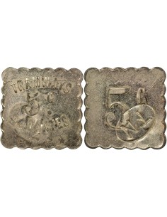 Tramways de Nantes 5 centimes Zinc Nickelé