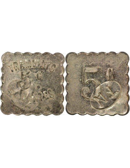 Tramways de Nantes 5 centimes Zinc Nickelé