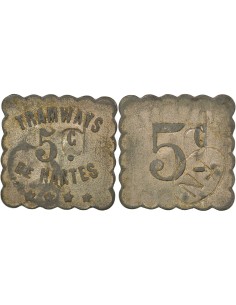 Tramways de Nantes 5 centimes Zinc Nickelé
