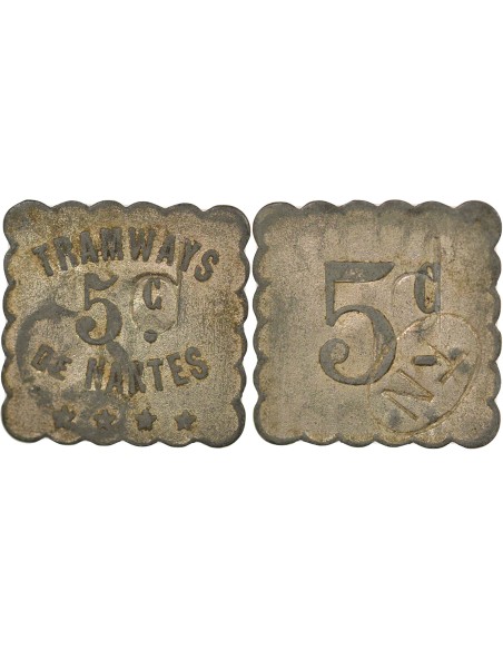 Tramways de Nantes 5 centimes Zinc Nickelé