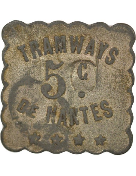 Tramways de Nantes 5 centimes Zinc Nickelé