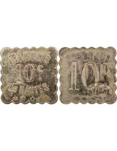 Tramways de Nantes 10 centimes Zinc Nickelé