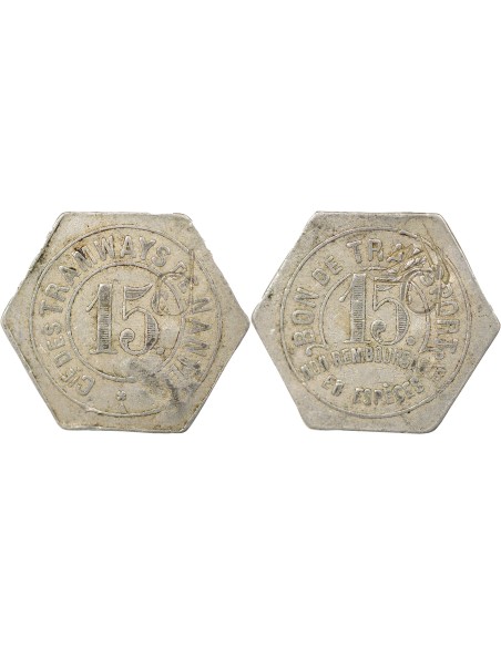Tramways de Nantes 15 centimes Aluminium