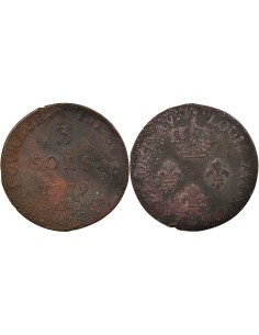 Ile Maurice Louis XVI 3 sols Billon 1779 A - Paris