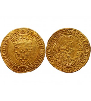 CHARLES VI﻿ LE FOU - ECU D'OR A LA COURONNE PARIS 1380 / 1422 2