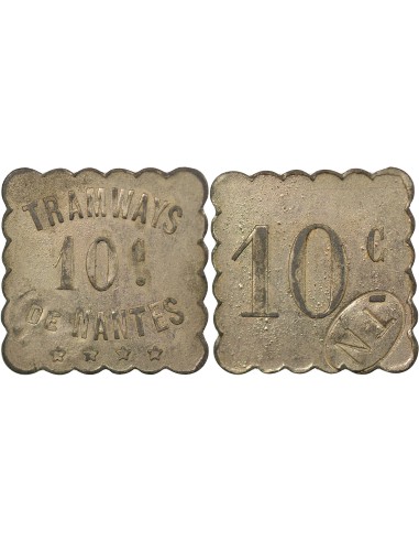 Tramways de Nantes 10 centimes Zinc Nickelé