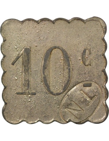Tramways de Nantes 10 centimes Zinc Nickelé