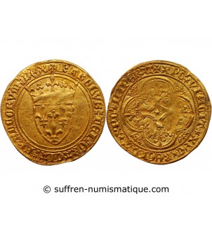 CHARLES VI﻿ LE FOU - ECU D'OR A LA COURONNE PARIS 1380 / 1422