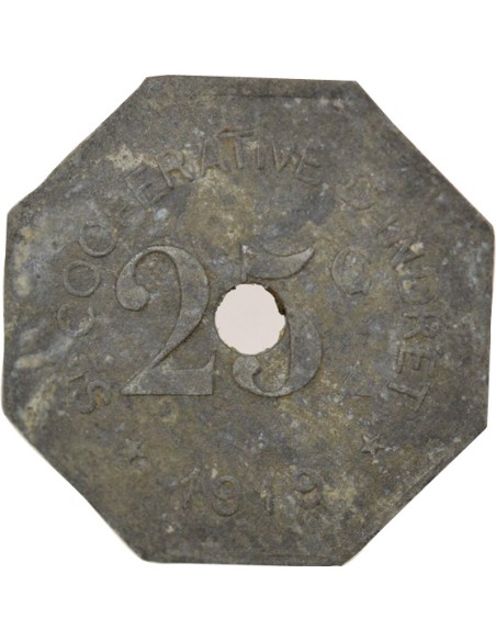 Société Coopérative 25 centimes Zinc 1919
