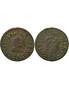 Henri III Type 1 1 denier Cuivre 1603 A - Paris