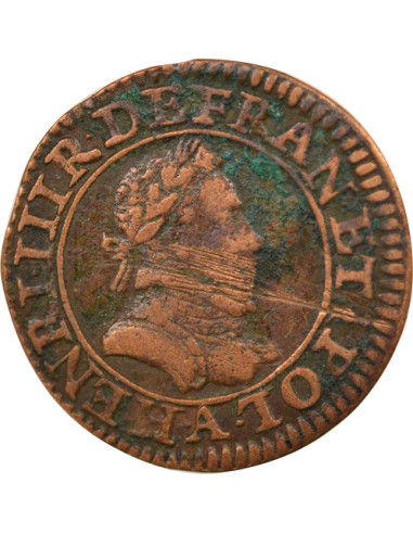 Henri III 1er Type 1 double tournois Cuivre 1587 A - Paris